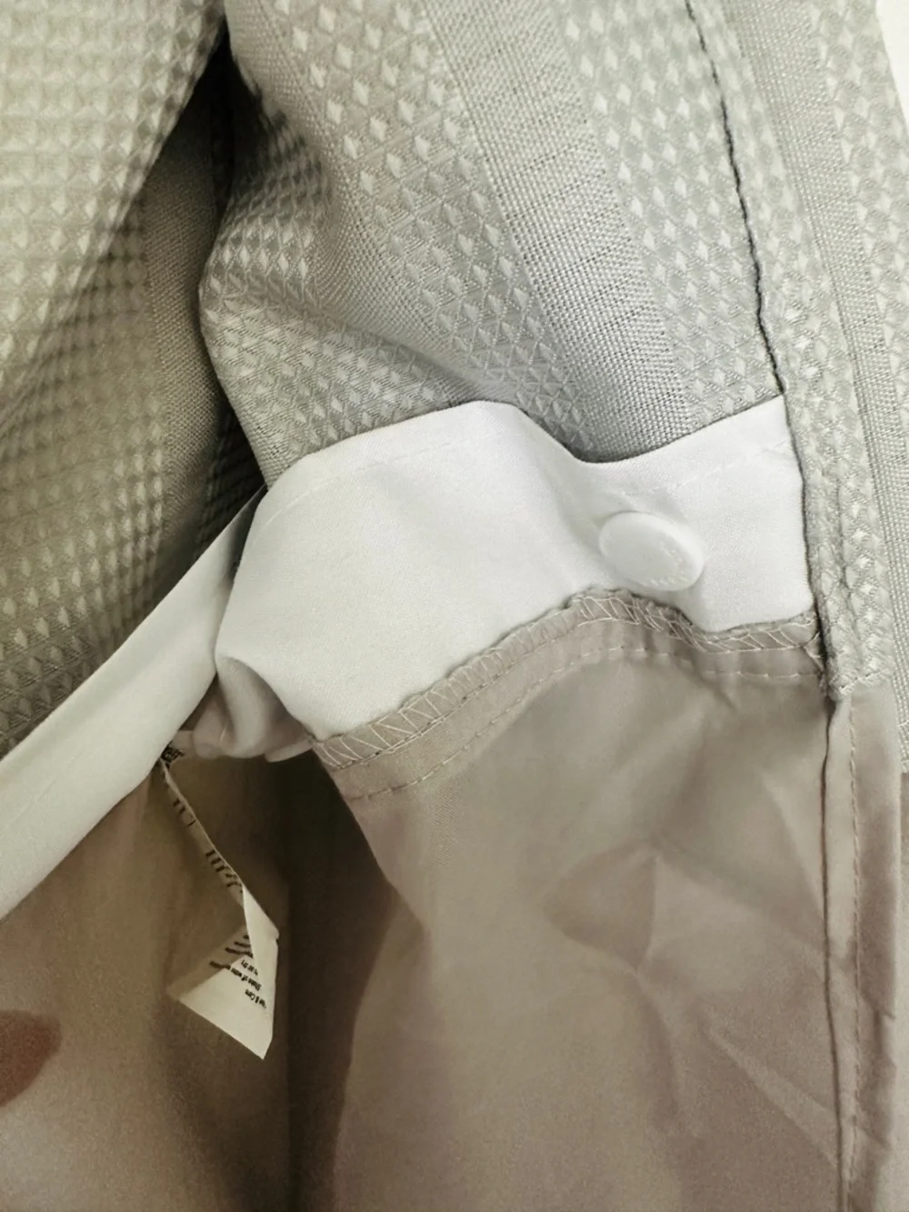 Light Gray Textured Curtain Panel Hookless